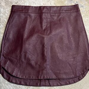Mittoshop Deep Burgundy Mini Skirt Faux Leather